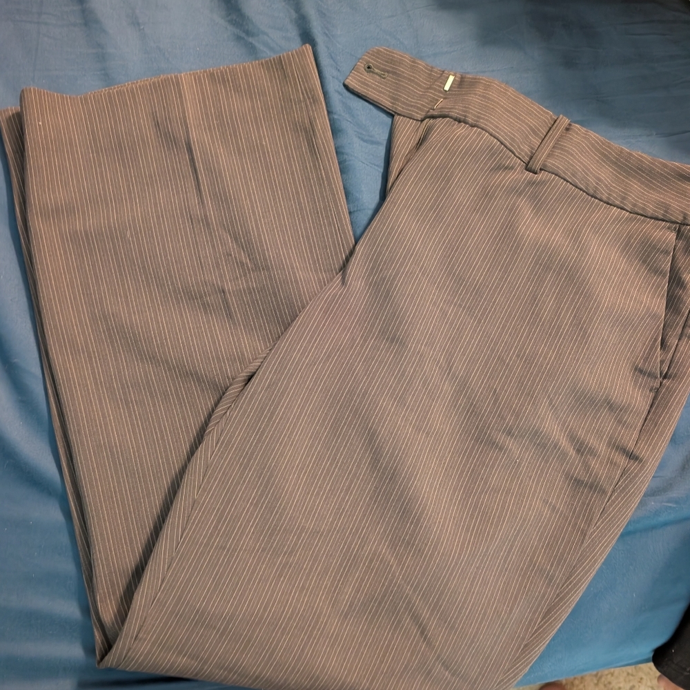 Liz Claiborne Women's Dark Gray Pinstripe Dress Pants